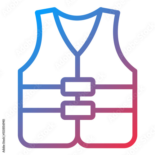 Life Vest Line Icon Style