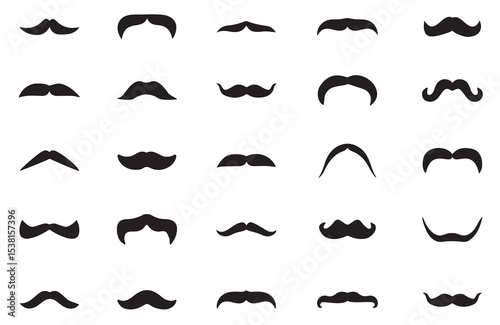 Set of mustache icon vector. Different mustache collection. collection of mustaches