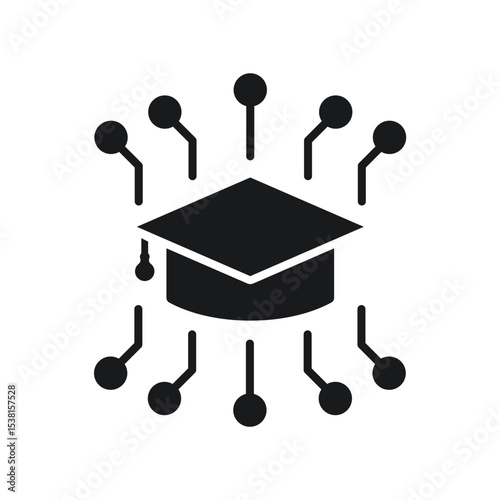distributed learning icons isolated on White Background. Flat style design