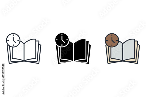 flexible learning icons isolated on White Background. Flat style design
