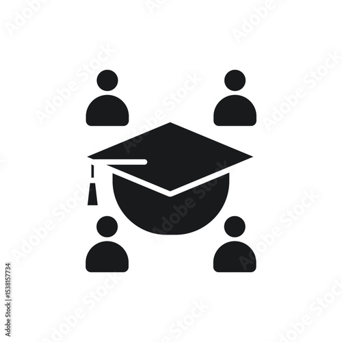 mooc icons isolated on White Background. Flat style design