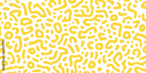 Abstract noodle pattern. Graphic spaghetti background. Ramen noodles texture. Yellow color vector illustration. Isolated on white background.