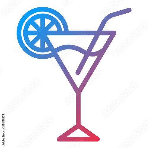 Cocktail Line Icon Style