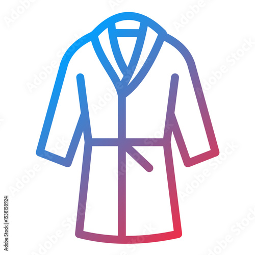 Bathrobe Line Icon Style