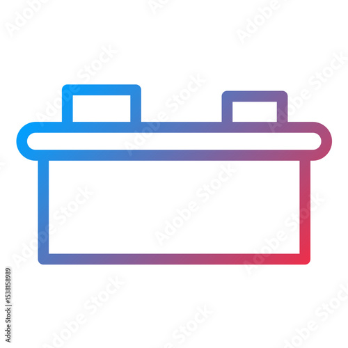 Reception Desk Line Icon Style