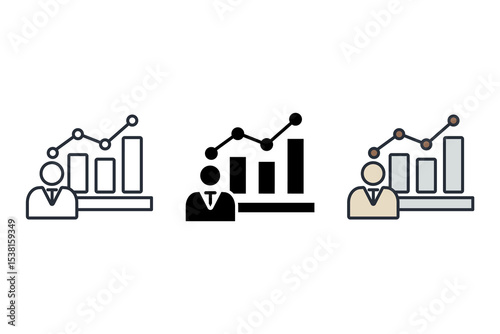 personal evaluation icons isolated on White Background. Flat style design