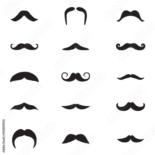 set of mustache. collection of mustaches. set of mustaches