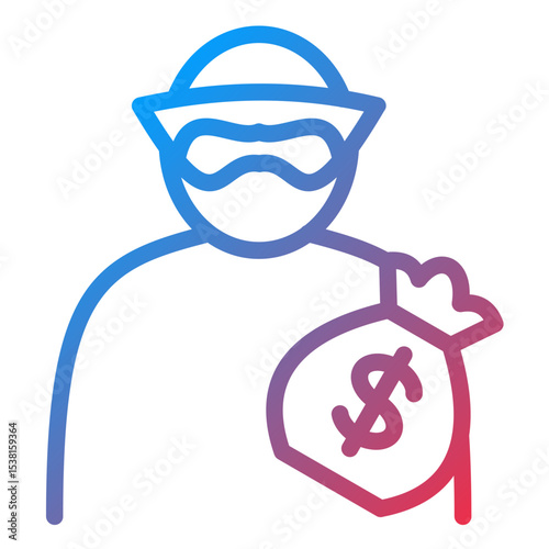 Thief Line Icon Style