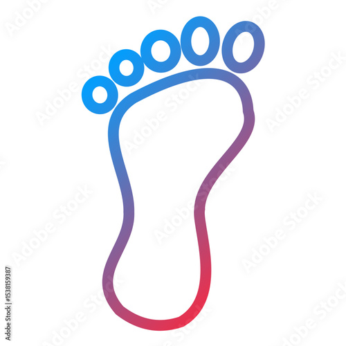 Footprint Line Icon Style
