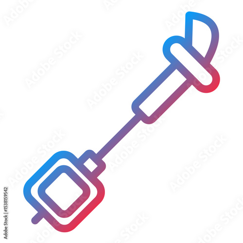 Metal Detector Line Icon Style