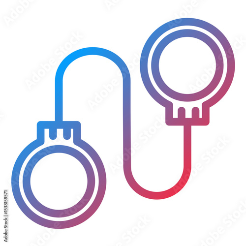 Handcuffs Line Icon Style