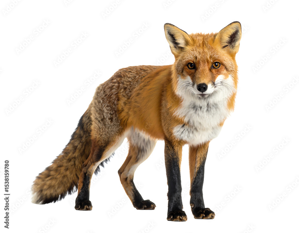 Fototapeta premium A majestic fox standing confidently.