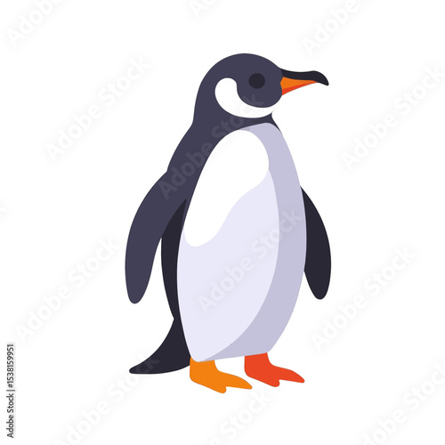 Cute Penguin Illustration Isolated White Background