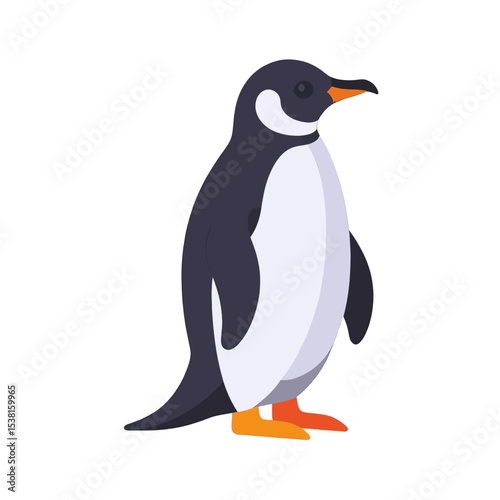 Cute Cartoon Penguin Standing Illustration