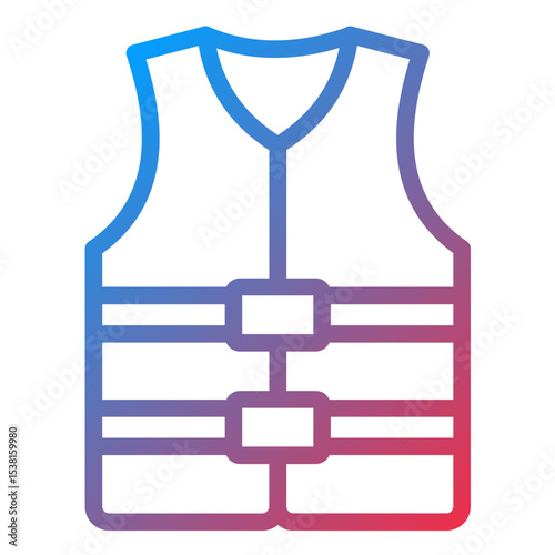 Life Vest Line Icon Style