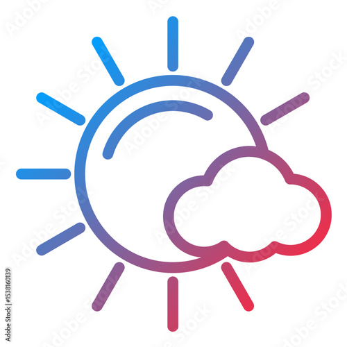 Sunny Line Icon Style