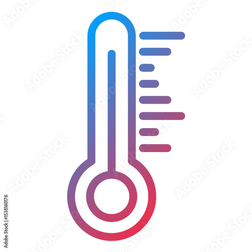 Thermometer Line Icon Style