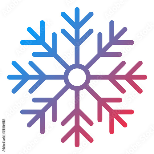 Snowflake Line Icon Style