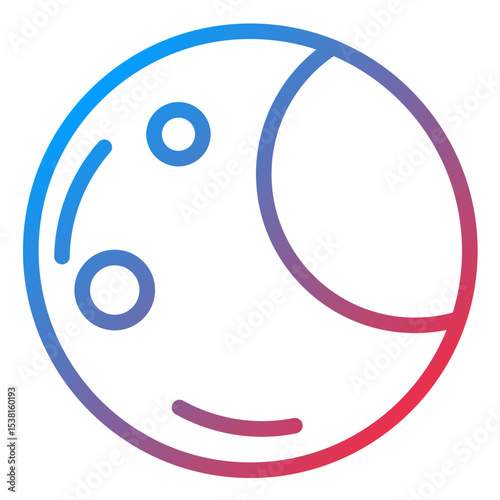 Full Moon Line Icon Style