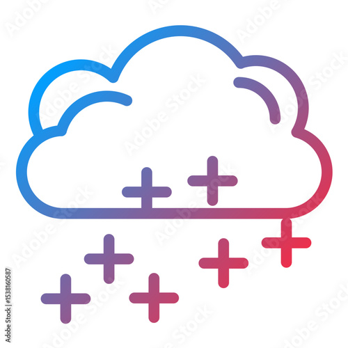 Snowstorm Line Icon Style