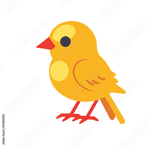 Cute Yellow Bird Cartoon Illustration