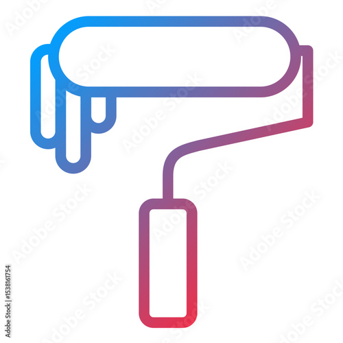 Paint Roller Line Icon Style