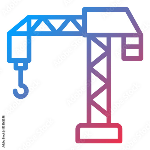 Crane Line Icon Style