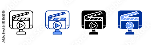Video icon sheet multiple style collection