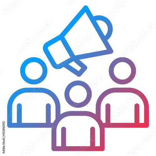 Public Relations Line Icon Style