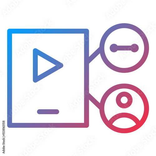 Content Sharing Line Icon Style