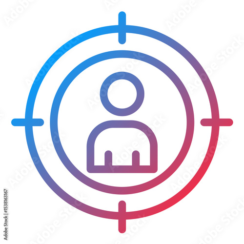 Audience Insight Line Icon Style