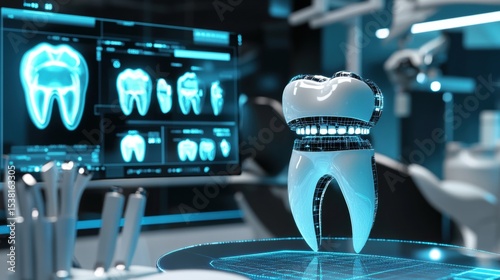 Advanced Dental Technology with Holographic Tooth and Braces