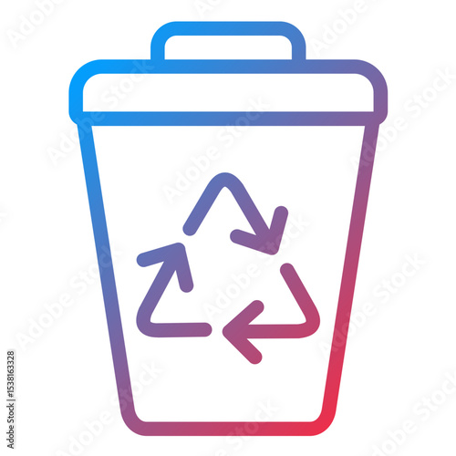 Recycle Bin Line Icon Style