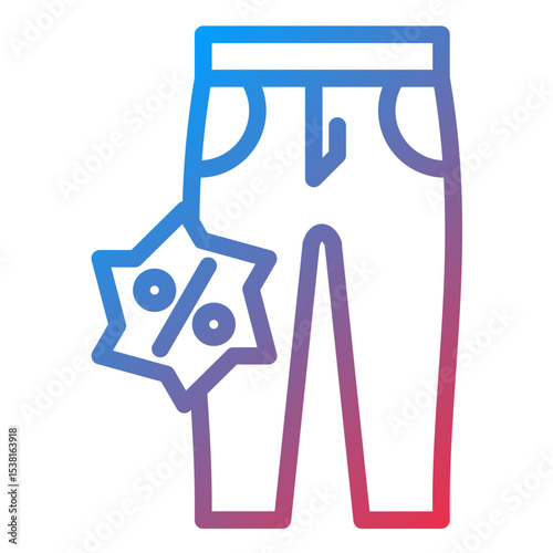 Pant Sale Line Icon Style