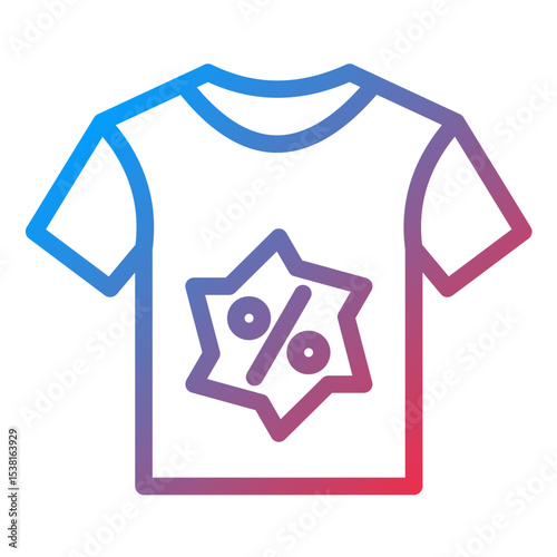 Shirt Sale Line Icon Style