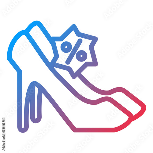 Heel Sale Line Icon Style
