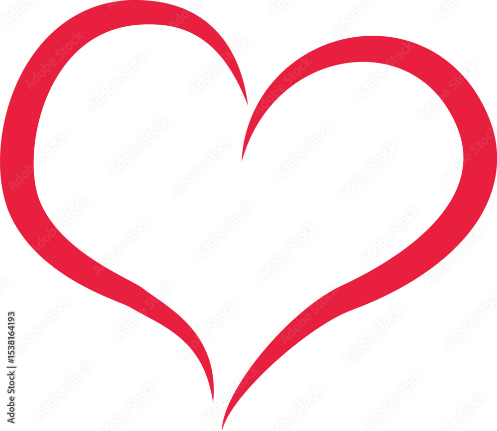 Red Heart Vector Outline. Line Art. Love Icon. Red Heart Vector Outline. Line Art. Love Icon.