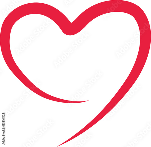 Heart Signature Ouline. Love Line Art. 