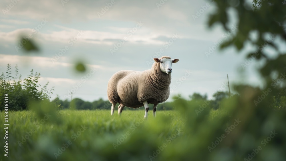 Fototapeta premium A Sheep in a field