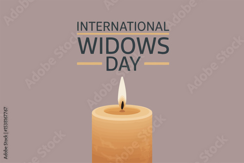 International Widows Day Candle Memorial Vector Illustration
