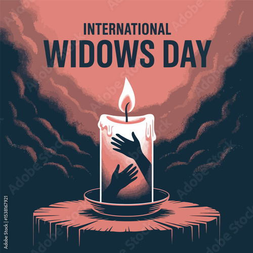 International Widows Day Candle Memorial Vector Illustration