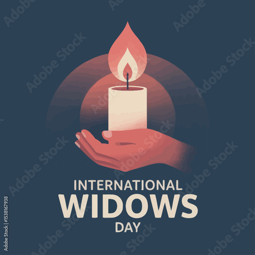 International Widows Day Candle Memorial Vector Illustration