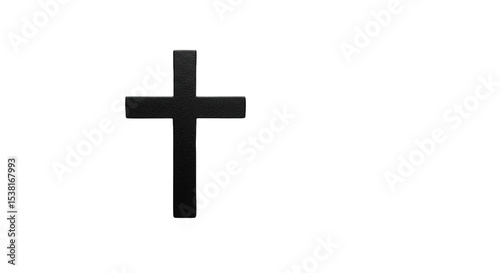 Black christian cross isolated on transparent background