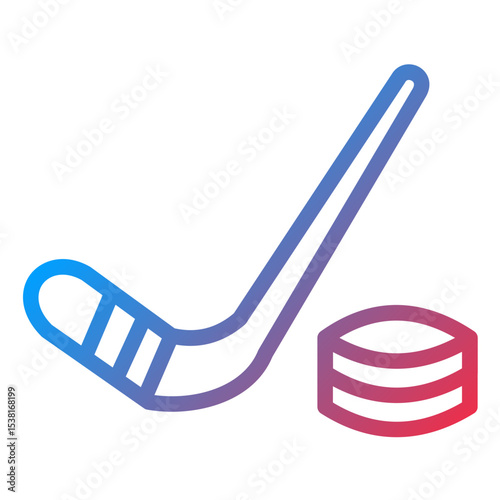 Ice Hockey Line Icon Style