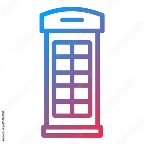Phone Booth Line Icon Style