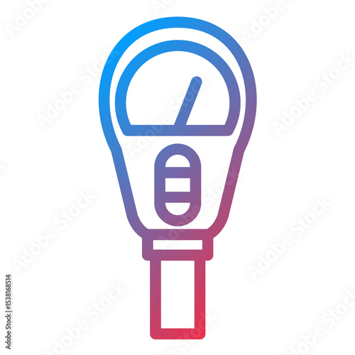 Parking Meter Line Icon Style