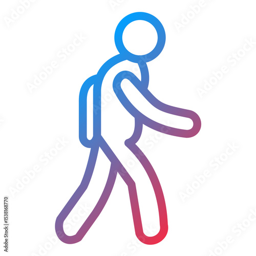 Pedestrian Line Icon Style