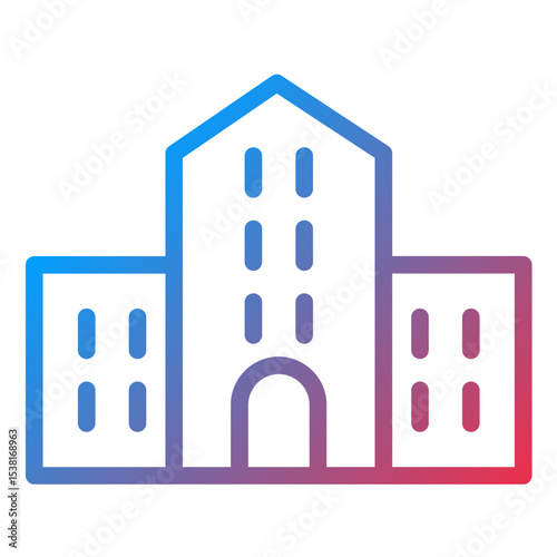 Apartments Line Icon Style