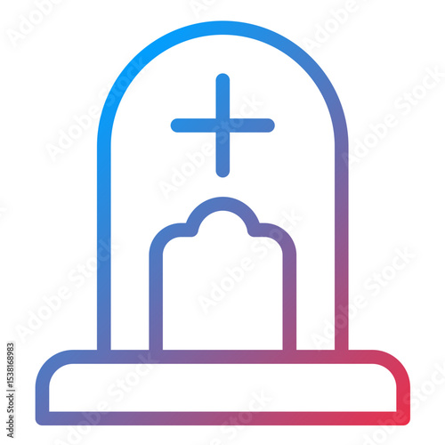 Cemetery Line Icon Style
