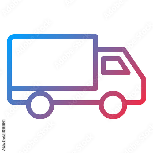 Delivery Truck Line Icon Style